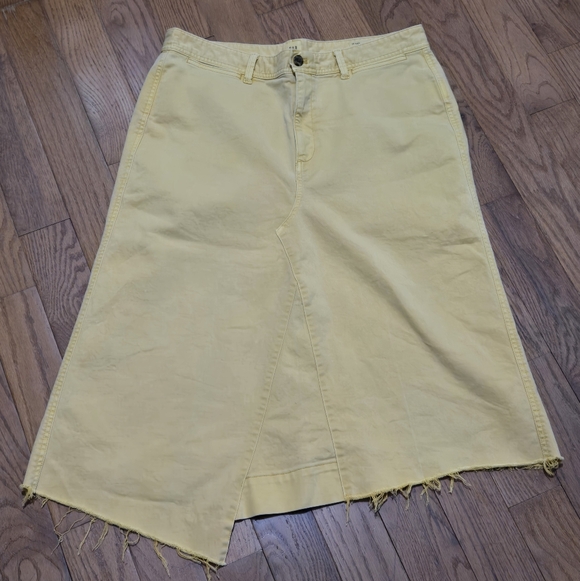 GAP Dresses & Skirts - GAP Asymmetrical Yellow Upcycled Skirt with Frayed Hem